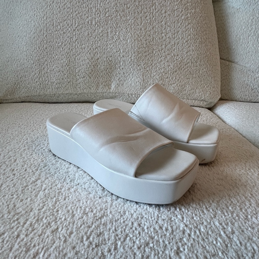 white forever 21 platform sandals